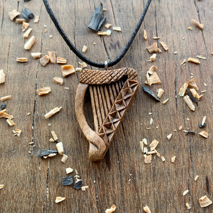 Celtic Harp Pendant Style 2