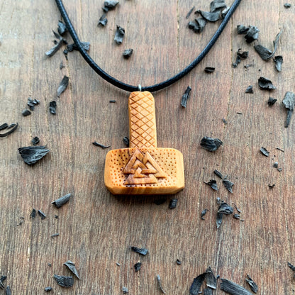 Mjolnir With Valknut Pendant