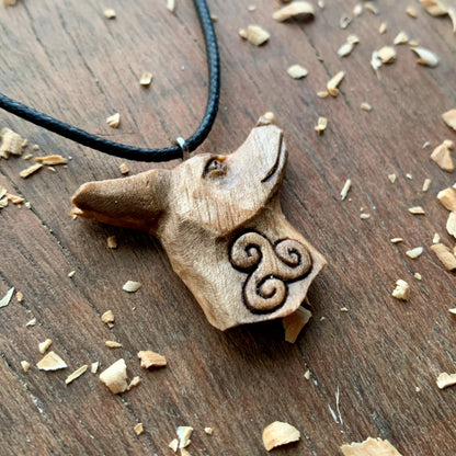 Celtic Fox Head Triskelion Pendant