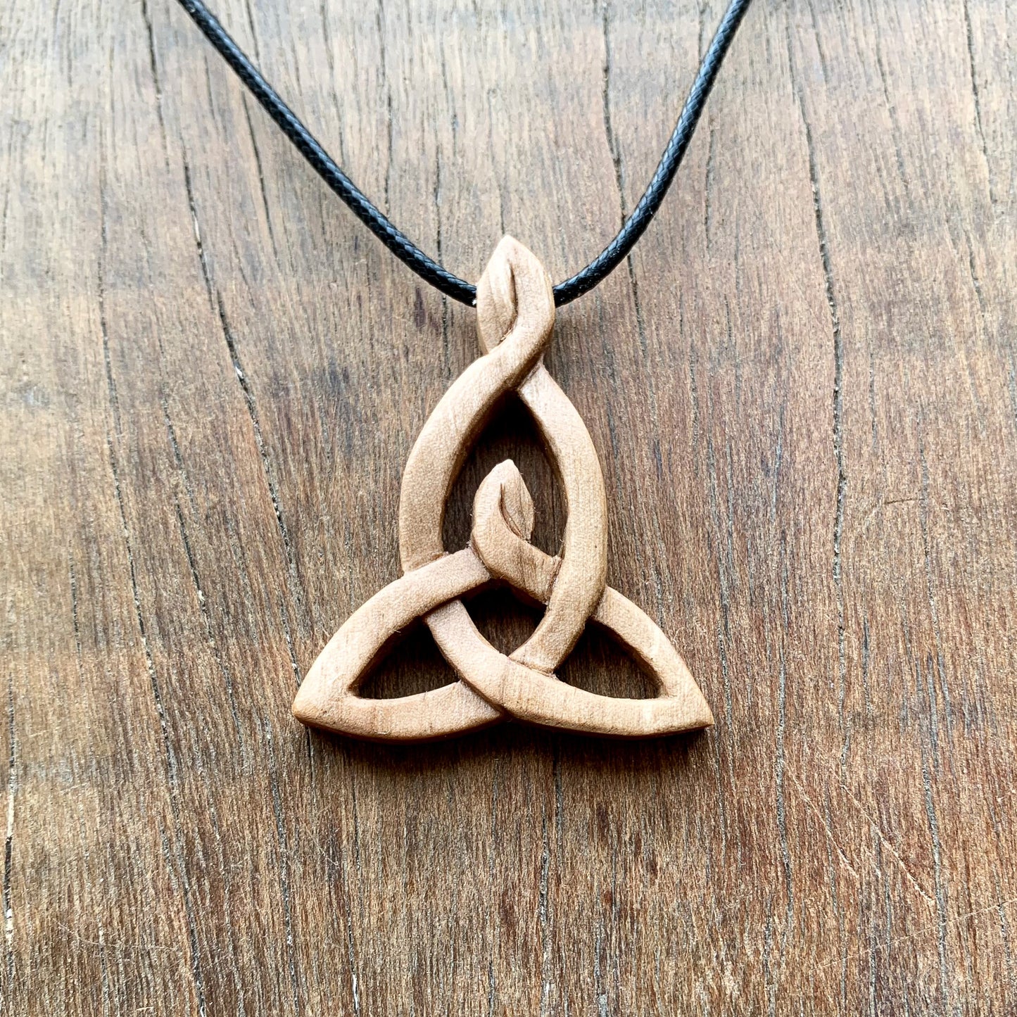 Celtic Motherhood Knot Walnut Wood Pendant