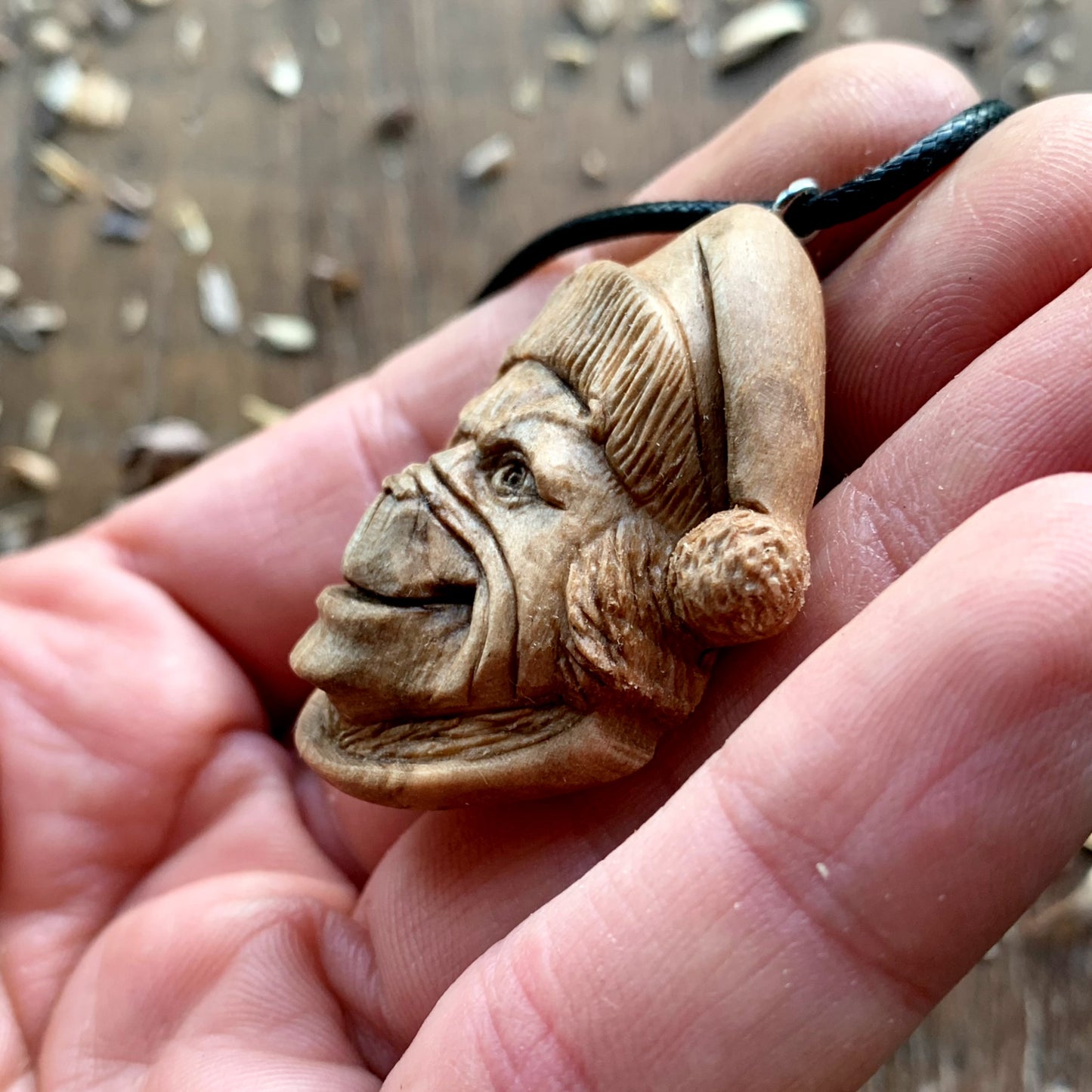 The Grinch Walnut Wood Pendant