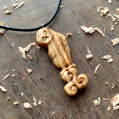 Celtic Barn Owl Triskelion Pendant