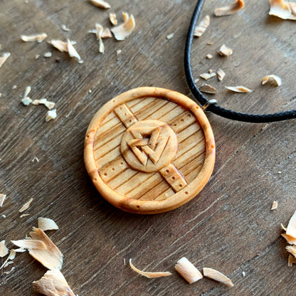 Viking Shield Valknut Pendant