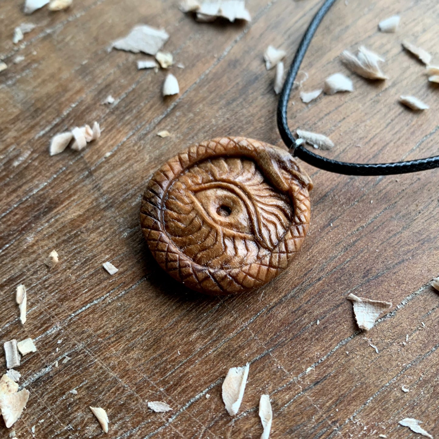 Ouroboros With Eye Design Pendant