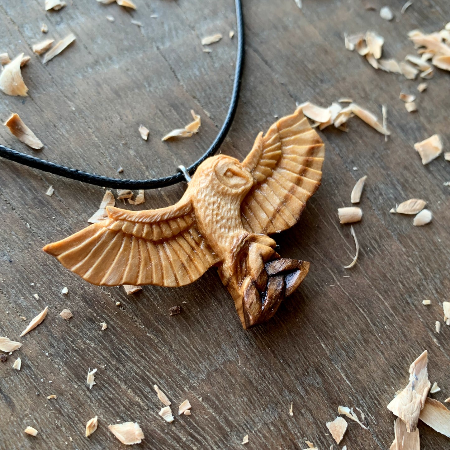 Celtic Flying Barn Owl Triquetra Pendant