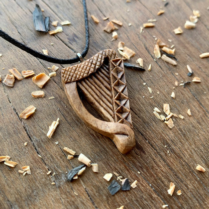 Celtic Harp Pendant Style 2