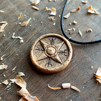 Viking Shield Compass Pendant