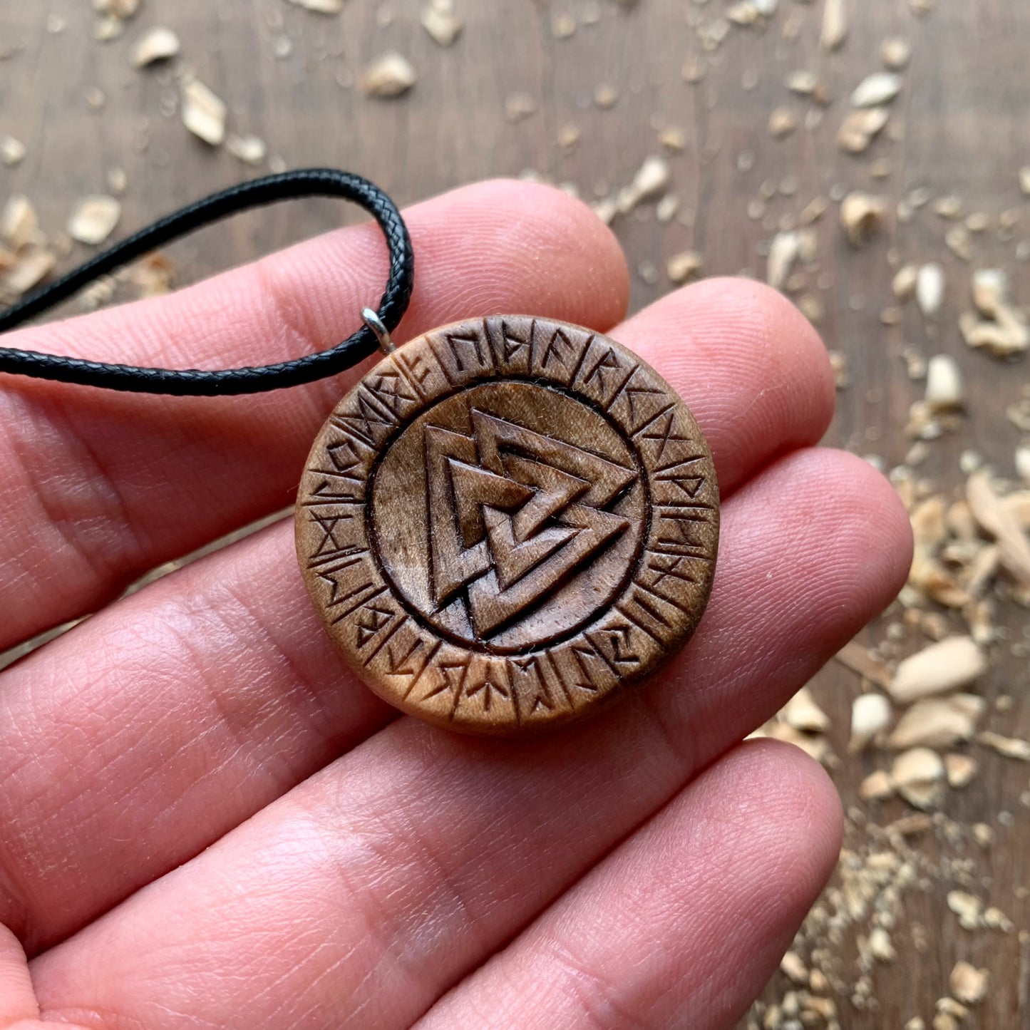 Runes And Valknut Pendant