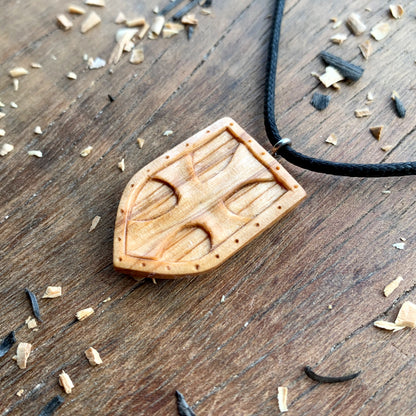 Medieval Shield Wood Pendant Style 4