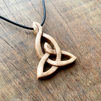 Celtic Motherhood Knot Walnut Wood Pendant