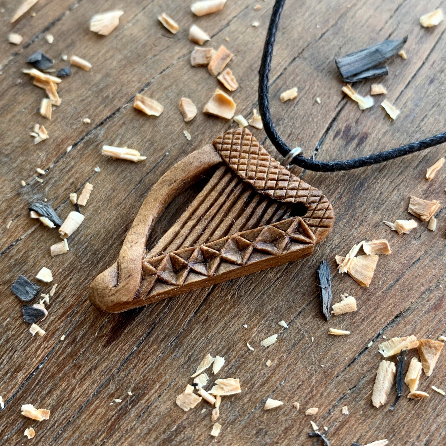 Celtic Harp Pendant Style 2