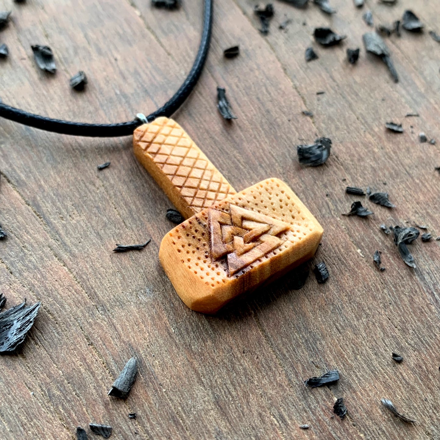 Mjolnir With Valknut Pendant