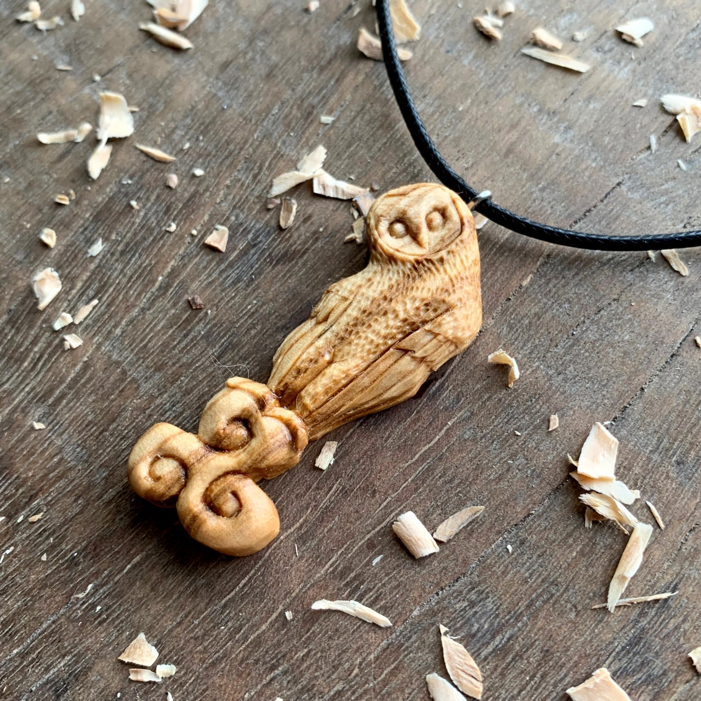 Celtic Barn Owl Triskelion Pendant