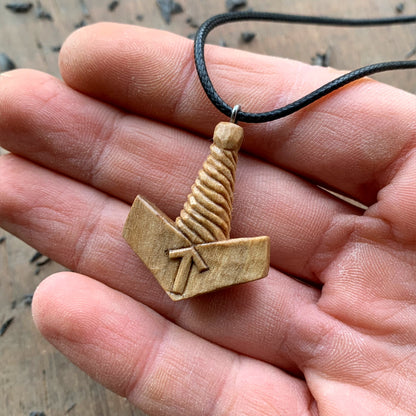 Mjolnir With Tiwaz Rune Pendant