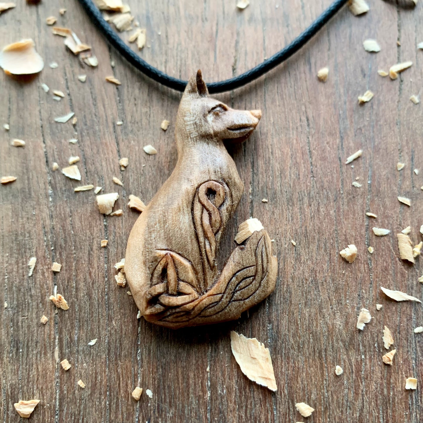 Celtic Fox With Triquetra Pendant