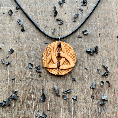 Triquetra OIive Wood Pendant