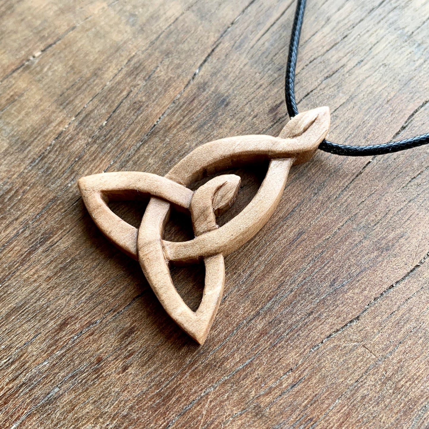 Celtic Motherhood Knot Walnut Wood Pendant