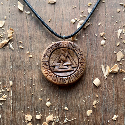 Runes And Valknut Pendant