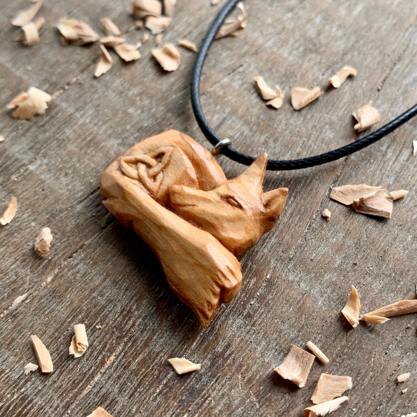 Hand Carved Fox Pendant