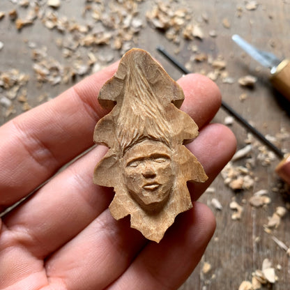 Oak Leaf Wood Spirit Pendant