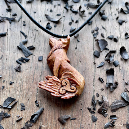 Celtic Fox with Triskelion Pendant