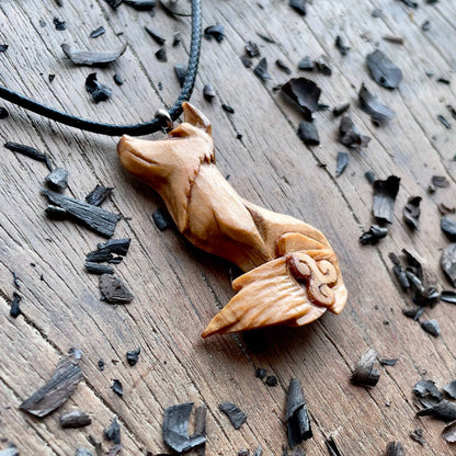 Celtic Fox with Triskelion Pendant