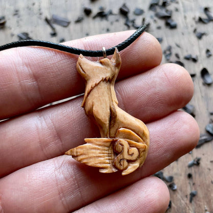 Celtic Fox with Triskelion Pendant