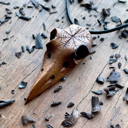 Raven Skull “Helm of Awe” Pendant