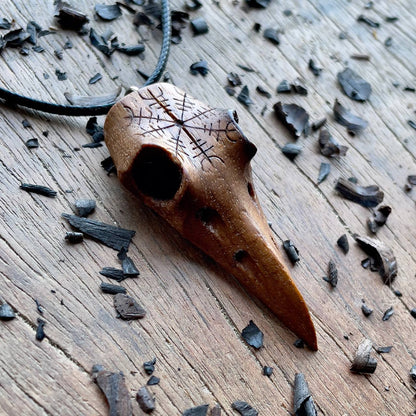 Raven Skull “Helm of Awe” Pendant