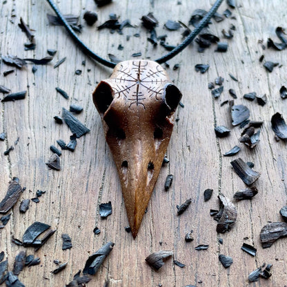 Raven Skull “Helm of Awe” Pendant