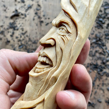 Happy Spirit Basswood Sculpture