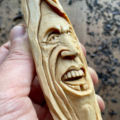 Happy Spirit Basswood Sculpture