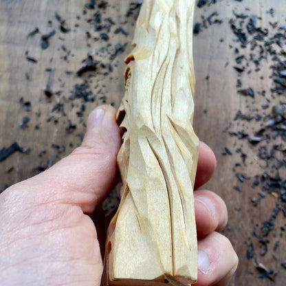 Happy Spirit Basswood Sculpture