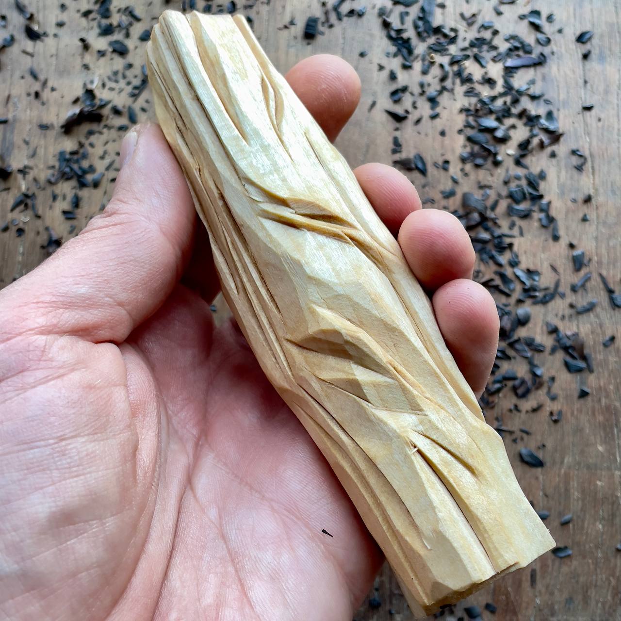 Happy Spirit Basswood Sculpture