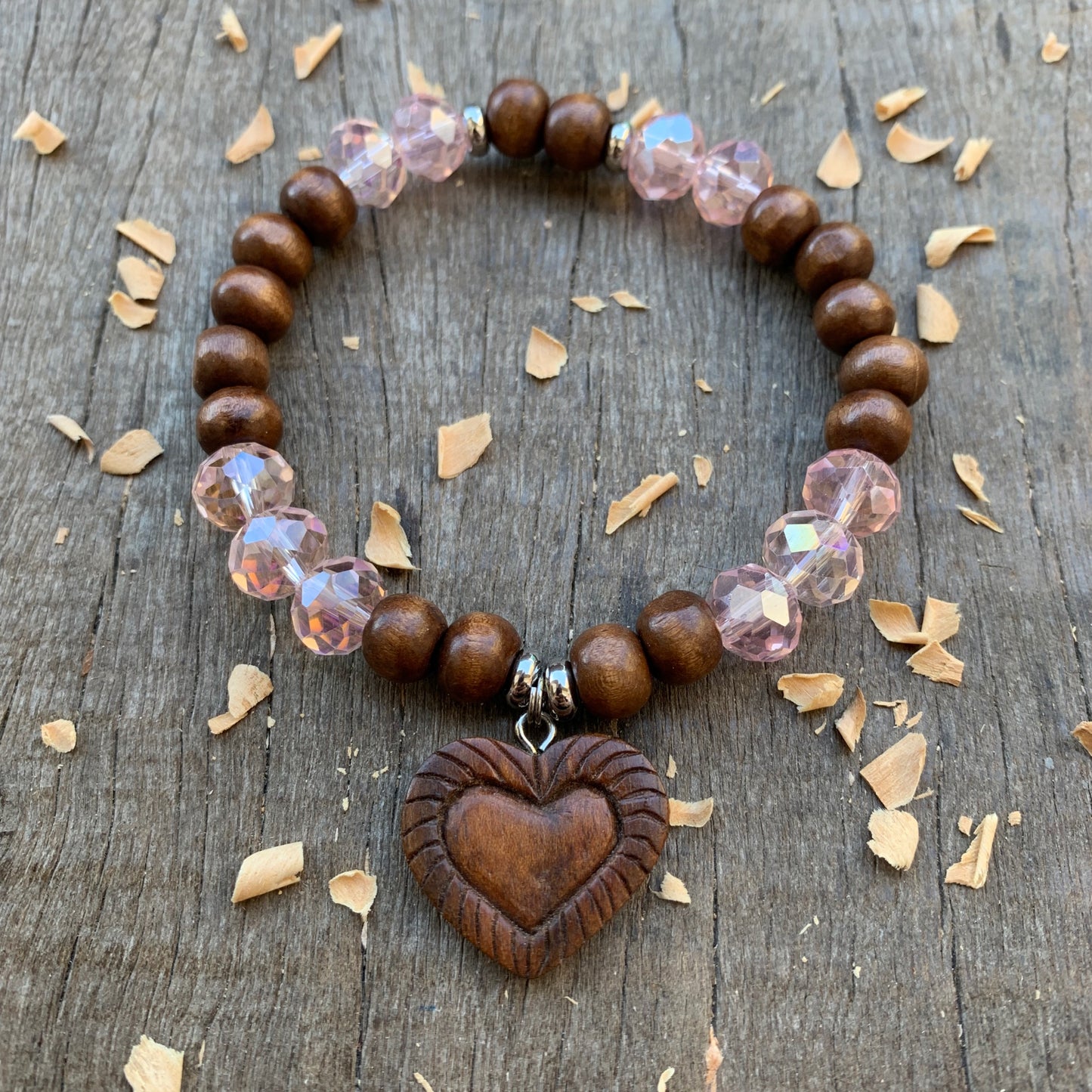 Beads Bracelet With Heart Pendant