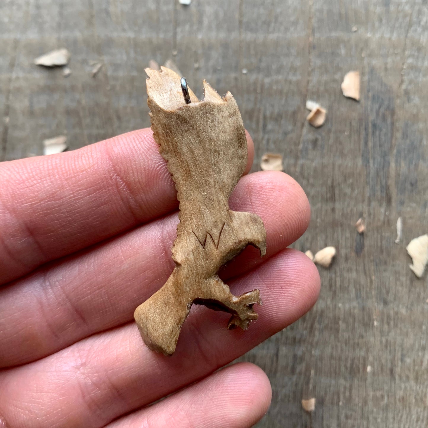 Flying Eagle Walnut Wood Pendant