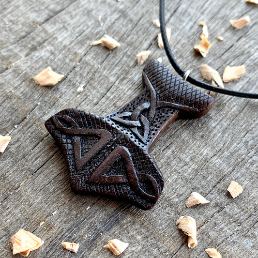 Thor Hammer And Triquetra Pendant