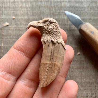 Hawk Head-Feather Pendant