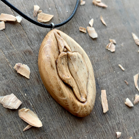 Vulva Oak Wood Pendant