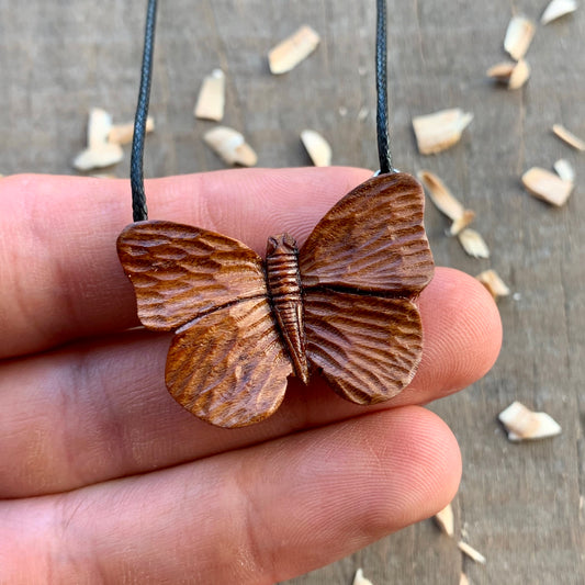 Butterfly Almond Wood Pendant