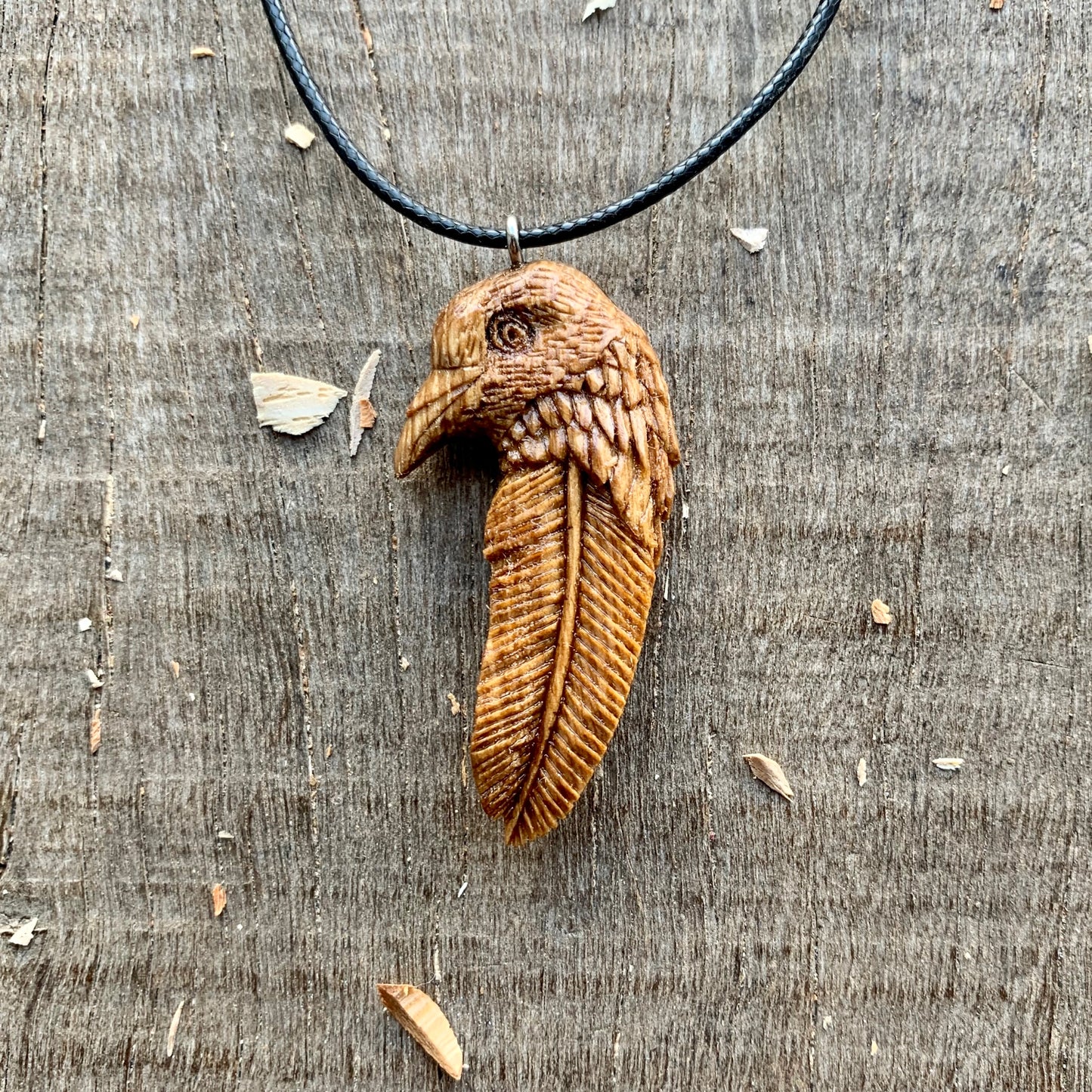 Pigeon Head-Feather Pendant