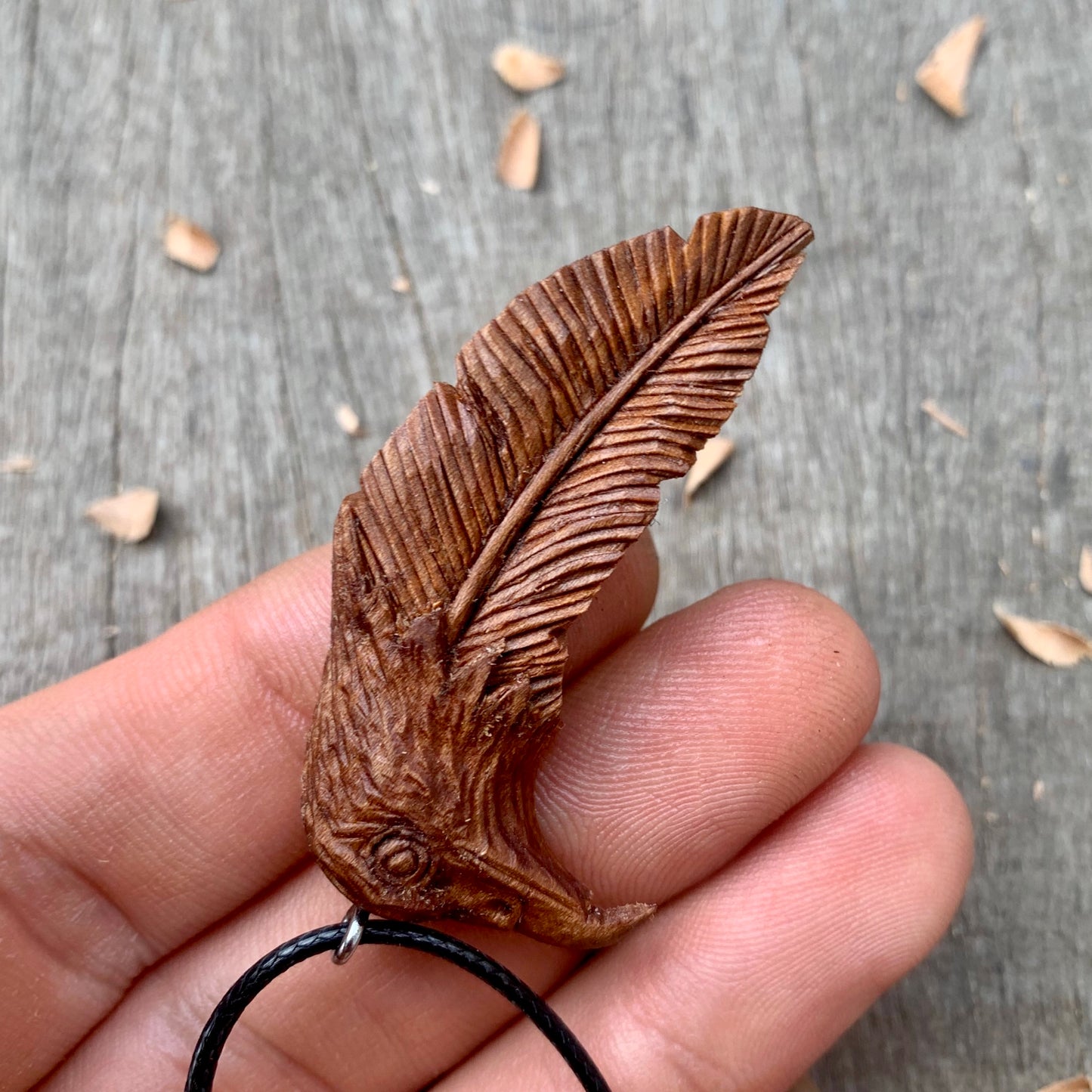 Hawk Head-Feather Pendant