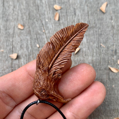 Hawk Head-Feather Pendant