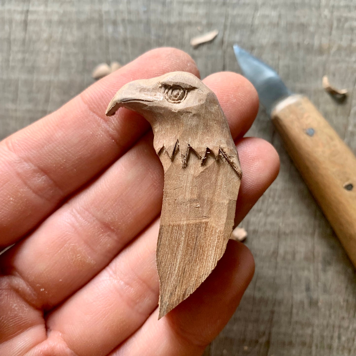 Hawk Head-Feather Pendant