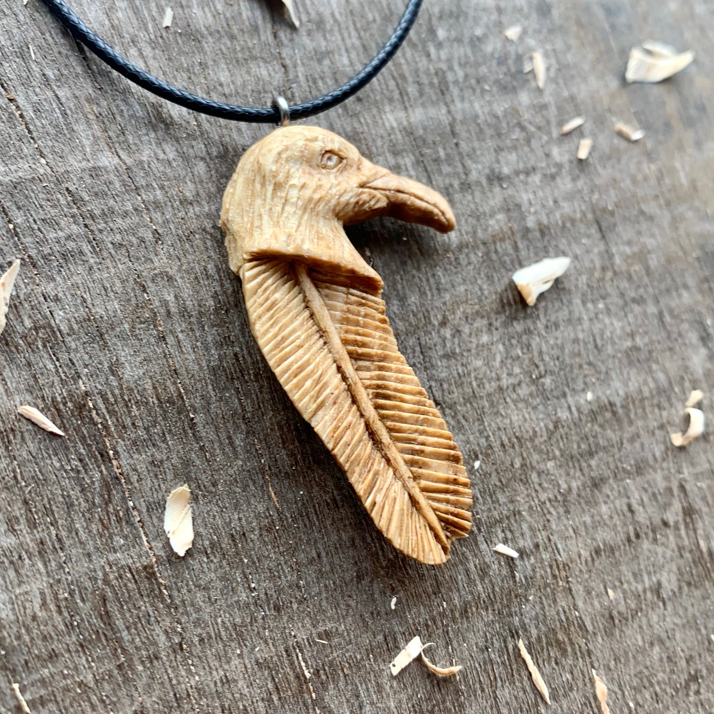 Seagull Head-Feather Pendant