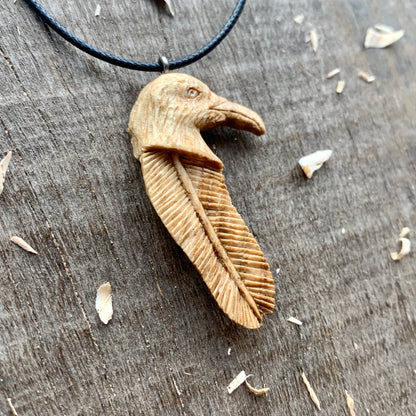 Seagull Head-Feather Pendant