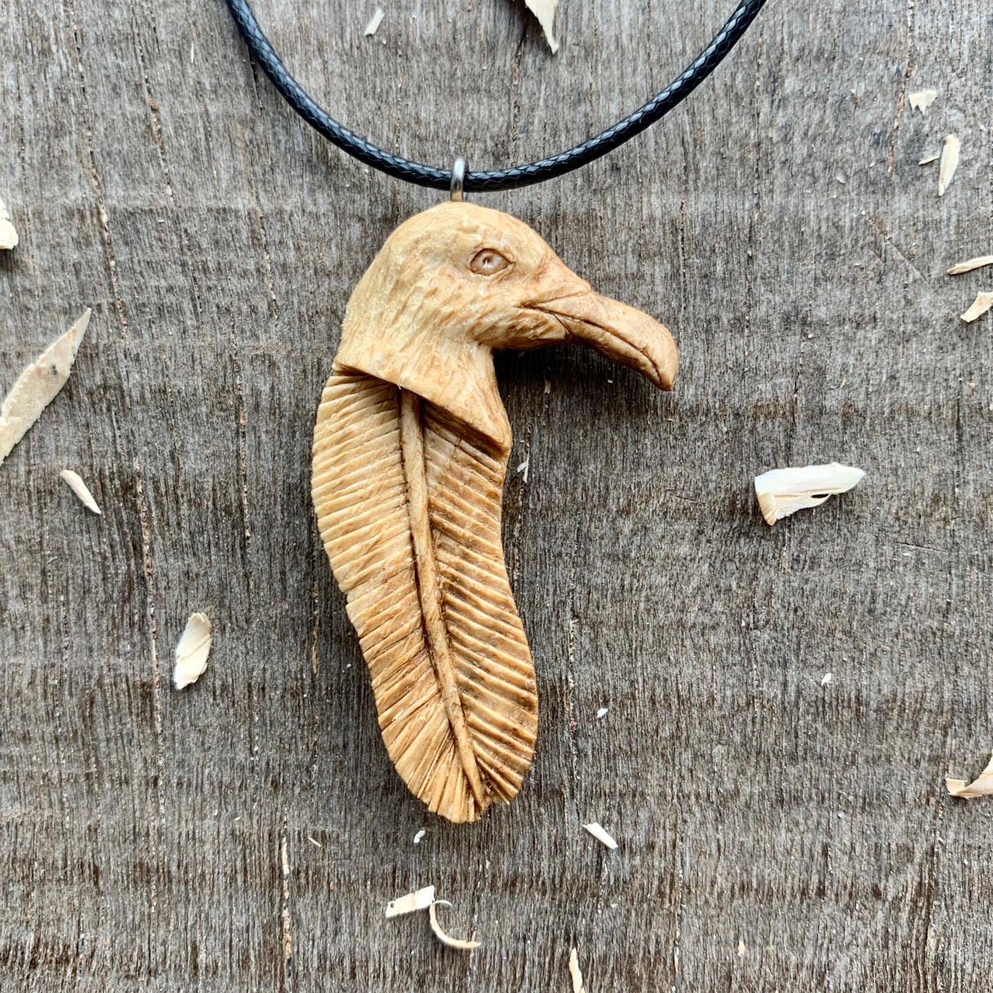 Seagull Head-Feather Pendant