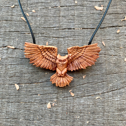 Open Wings Owl Pendant