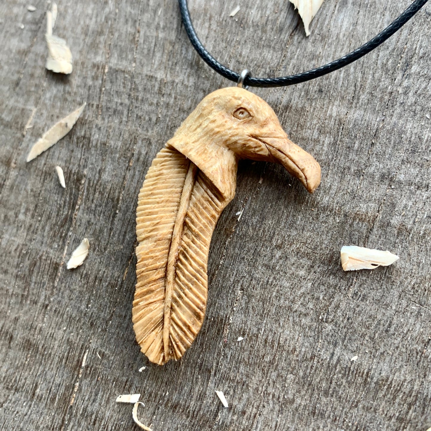 Seagull Head-Feather Pendant