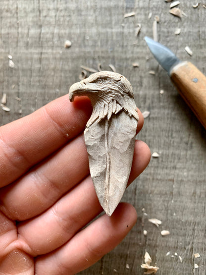 Eagle Head-Feather Pendant